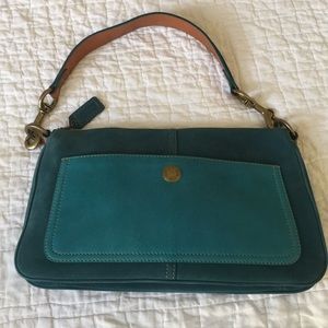 Suede and leather Coach bag